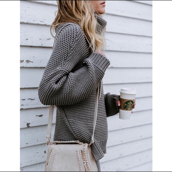 ✨HP! ✨Slate Gray Chunky Knit Sweater✨ - Picture 4 of 8